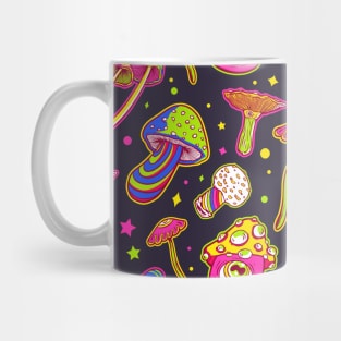 Trippy Mushrooms Colorful Shroom Pattern Mug